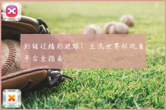 别错过精彩进球！主流世界杯观看平台全指南
